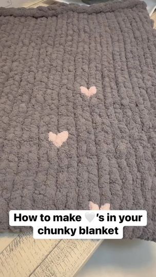 16K views · 486 reactions | How to make 🤍’s in your chunky blanket. You choose the pattern & color of your hearts. Once you’re ready to make your 🤍 switch out your yarn color to the color of your heart & create ONE LOOP with that color. Re-marry your original yarn back in and continue your loops. Once you create the row above your loop that represents your heart you will see the heart pattern take shape. So fun. Follow for more Homemade with Heather #handknit #yarnlove #handmade #throwblanket #chunkyblanket #chunkyknit #chunkyyarn | Heather McCloskey | Heather McCloskey · Original audio Chunky Blanket How To, Chunky Knit Blanket Pattern Free, Loop Yarn Blanket Pattern, Chunky Blanket Pattern, Heart Blanket, Blanket Ideas, Chunky Blanket, Chunky Knit Blanket, Yarn Projects