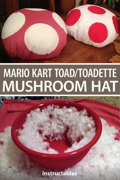 Mario Mushroom Hat Diy, Mario Toad Dog Costume, Super Mario Bros Toad Costume, Mushroom From Mario Costume, Toadstool Costume Mario, Toad Toadette Costume, Toad Diy Costume Super Mario, Mario Kart Toad Costume, Toad And Toadette Costume Diy