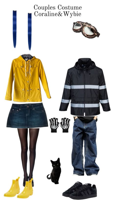 Coraline and Wybie costume Coraline And Wybie Costume, Wybie Costume, Coraline Costume, Coraline And Wybie, Classy Halloween Costumes, Coraline Jones, Couples Costume, Couples Halloween Outfits, Halloween Costume Outfits