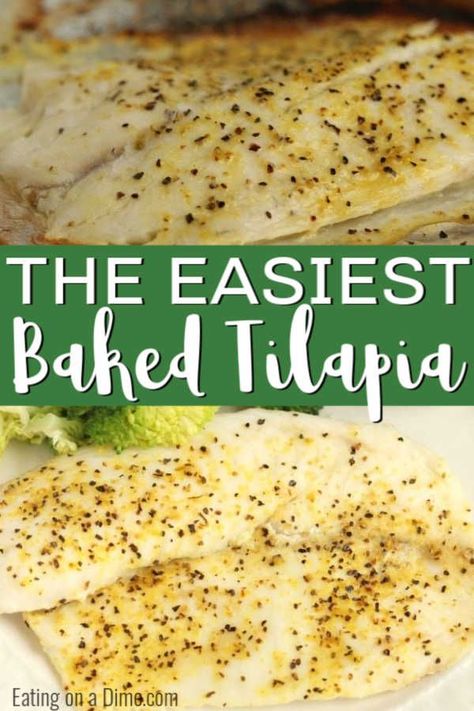 Make this easy baked tilapia recipe. Cooking tilapia is so quick that dinner will be a breeze. This healthy tilapia recipe will be a hit with the family. Learn how to cook tilapia in oven with foil and a sheet pan. Once you know how to bake tilapia, it's so quick and easy. Find easy tilapia recipes. #eatingonadime #fishrecipes Tilapia In Oven, Cooking Tilapia In Oven, How To Bake Tilapia, Easy Tilapia Recipes, Bake Tilapia, Cooking Tilapia, Easy Baked Tilapia, Ways To Cook Tilapia, Easy Tilapia