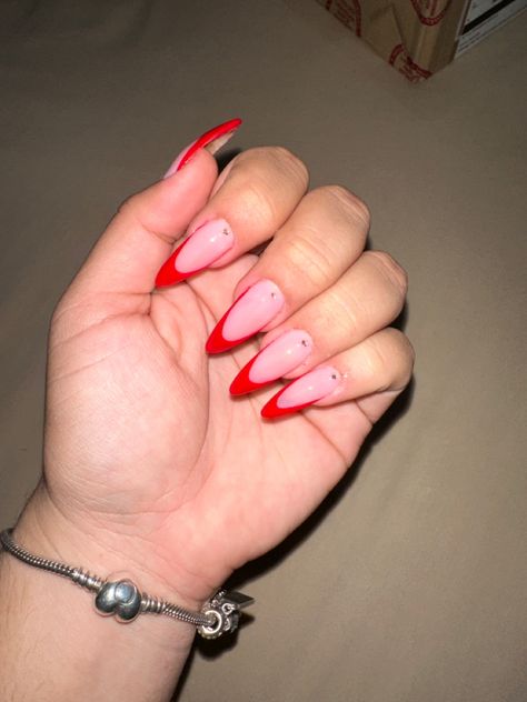 Nails red with crystal stone Nails Red, Crystal Stone, Red Nails, Stones And Crystals, Nails, Crystals, Stone, Red