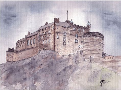 sketches of edinburgh castle - Google Search Edinburgh Castle Drawing, Edinburgh Watercolor, Legacy Journal, Castle Sketch, Inverness Castle, Castle Drawing, Travel Journal Scrapbook, Sketching Ideas, Minimalist Drawing