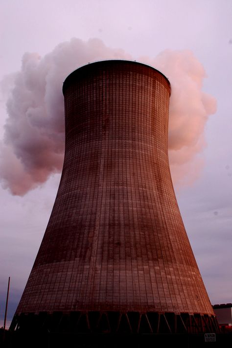 Nuclear Plant Sunset 3 - Fulton, MO Photographer: Rebecca Campbell Nuclear Power Plant Art, Rebecca Campbell, Nuclear Plant, Nuclear Power Plant, Nuclear Power, Art Films, White Clouds, Plant Art, Power Plant