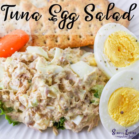 This deliciously creamy Tuna Egg Salad combines tin tuna with boiled eggs, taking the classic tuna salad up a notch. Tuna With Salad, Keto Tuna Salad With Egg, Tuna Fish Salad With Eggs, Tuna Salad Recipe No Celery, Green Salad With Tuna, Tuna Egg Salad Sandwich, Tuna Salad Recipe With Egg And Relish, Best Tuna Salad Sandwich, Tuna Sandwich Recipes Easy