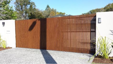 Japanese Garden Style, Automatic Gates Driveways, Tor Design, Metal Gates Design, Farm Entrance, Ranch Gates, Outdoor Shutters, Modern Gate, Steel Gate Design