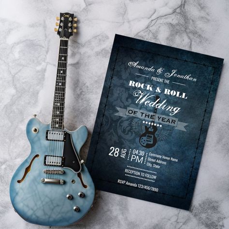 Music Wedding Invitations, Compass Wedding, Retro Wedding Invitations, Rock N Roll Wedding, Music Themed Wedding, Nautical Compass, Wedding Of The Year, Festival Inspiration, Wedding Invitation Card Design