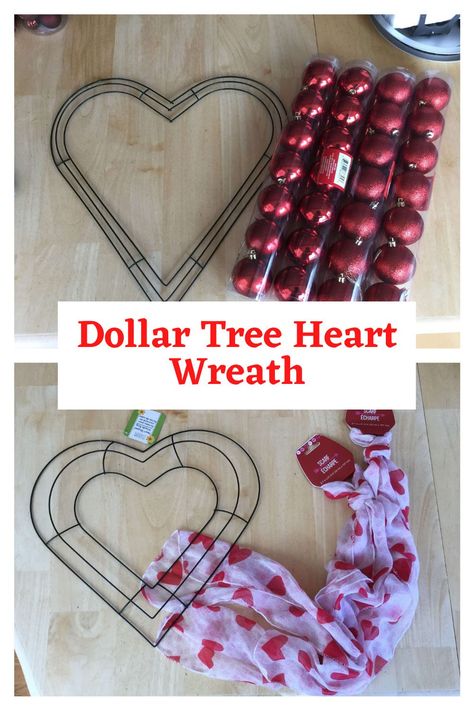 How do you make a Dollar Tree heart wreath? If you are interested in making a Valentine’s Day wreath – I have 2 options for you.  Both are super easy to make. At the end of the post, let me know which one you you like best? I like them both and I think my favorite is the second one. Dollar Tree Valentines Wreath Diy, Valentines Wreath Ideas Dollar Tree, Valentine's Day Wreath Diy Dollar Tree, Dollar Tree Wire Heart Wreath Diy, Diy Dollar Tree Valentine Wreath, Valentine Wire Wreath Ideas, Heart Shape Wreath Diy, How To Make A Valentine Wreath, Dollar Tree Valentine Wreath Ideas