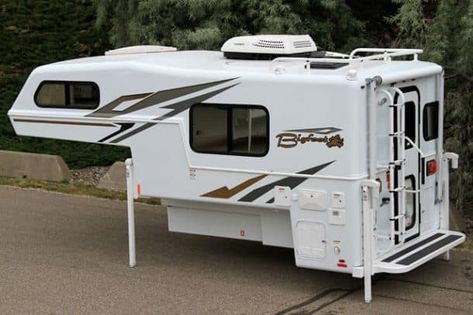 Living In A Truck Camper Full Time, Small Rv Campers, Camper Exterior, Cabover Camper, Truck Campers For Sale, Truck Camper Shells, Slide In Truck Campers, Homemade Camper, Pickup Truck Accessories