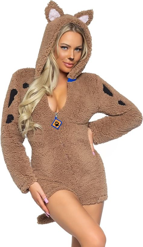 Amazon.com: Leg Avenue Women's Assorted Cuddly Animal Costumes, Teddy Bear, Small: Clothing, Shoes & Jewelry Clown Halloween Outfit, Creepy Castle, Zip Up Bodysuit, Halloween Costumes For Groups, Costumes For Groups, Bear Woman, Easy College Halloween Costumes, The Mystery Machine, Wool Clothes