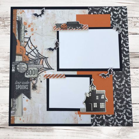 Fall Scrapbook Pages, Halloween Scrapbook Layouts, Fall Scrapbook Layouts, Halloween Layout, Holiday Scrapbook, Halloween Scrapbook, Scrapbook Titles, Fall Scrapbook, Scrapbook Book