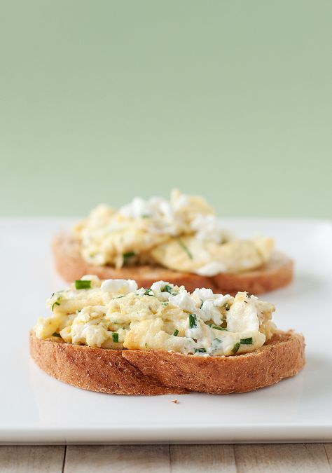 Eggs On Toast, Egg Toast, On Toast, Julia Child, My Food, Breakfast Time, Scrambled Eggs, Goat Cheese, I Love Food