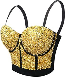 Amazon.de: Elastic Body Harness Clubwear Nightclub, Bead Bra, Sequin Vest, Vest Crop Top, Glamorous Party, Womens Camisoles, Corset Crop Top, Goth Girl, Tank Top Bras