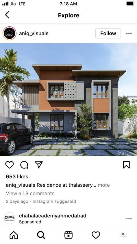 G+1 Bunglow Elevation, Bunglow Colour Ideas, Glass Partition With Door, 4 Storey House Design, Residential Elevation, Stair Design Architecture, Bamboo House Design, Small House Front Design, Architecture Elevation