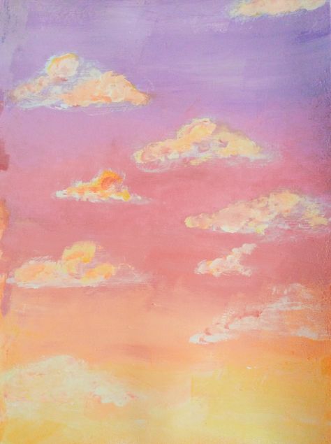 Can be a sunrise or a sunset, it really depends on my mood. I just wanted to paint a pink sky with my acrylics.   Pink sky , wallpaper , aesthetic, acrylics , painting , clouds Aesthetic Acrylics, Cloud Painting Acrylic, Painting Clouds, Sunset Painting Acrylic, Sky Art Painting, Sunrise Painting, Cute Canvas Paintings, Sky Wallpaper, Cute Paintings