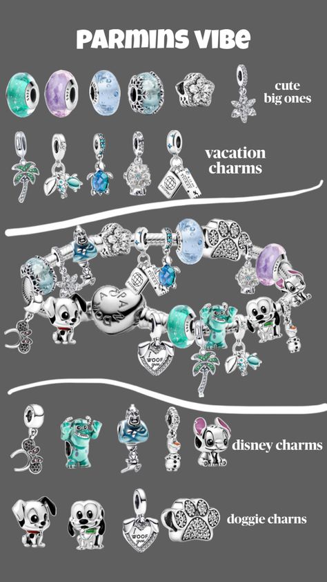 blues, cyan, purple and full Disney Pandora Bracelet, Disney Pandora, Pandora Bracelet Charms Ideas, Pandora Charms Disney, Pandora Bracelet Designs, Dog Personality, Preppy Jewelry, Disney Charms, Princess Jewelry