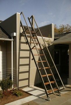 Outside Stairs, Roof Terrace Design, Easy Patio, Fibreglass Roof, Contemporary Patio, Loft Ladder, Pergola Attached To House, Deck Stairs, Roof Architecture