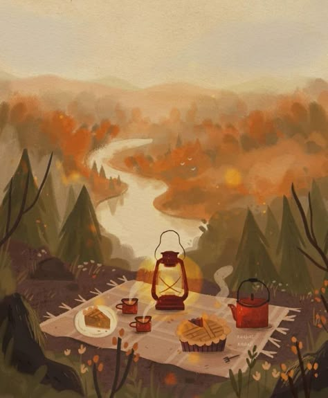 Autumn Picnic, A Picnic, In The Woods, Tea, Drinks, Instagram, Art