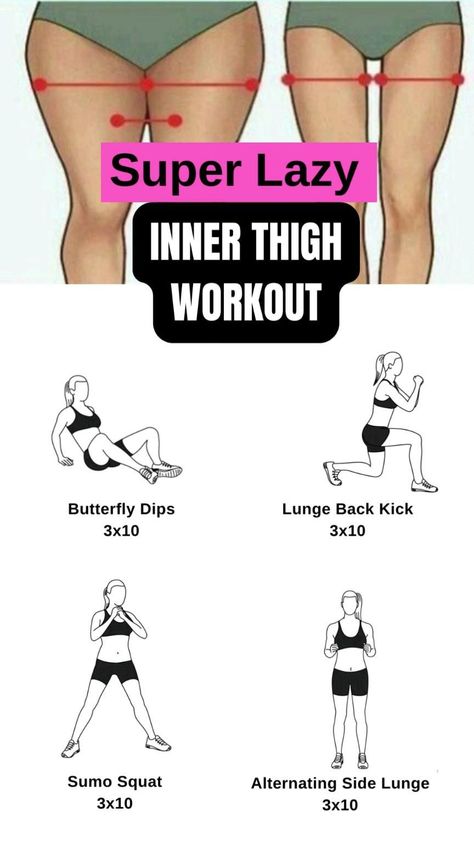 Super lazy Inner Thigh Workout  🔥 • 1. Butterfly Dips 3×10 • 2. Lunge Back Kick 3×10 • 3. Sumo Squat 3×10 • 4. Alternating Side Lunge 3×10Follow me for more weight loss tips 🔥 Teen Workout Plan, Thigh Fat Workout, Summer Body Workout Plan, Exercise To Reduce Thighs, Inner Thigh Workout, Workouts For Teens, Workout Routines For Beginners, Workout For Flat Stomach, Quick Workout Routine