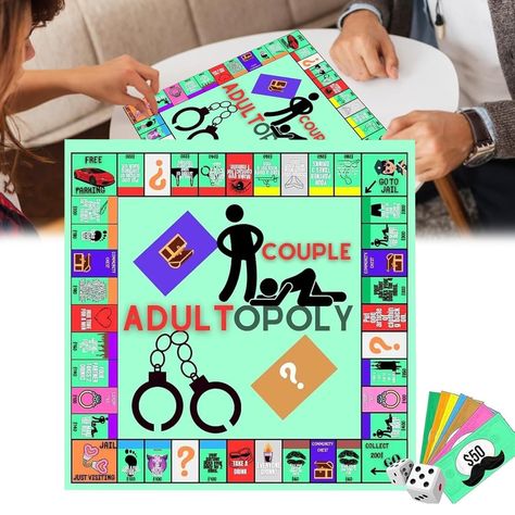 Adultopoly Board Game, Couple Adultopoly Board Game, Couple Board Game, Couple Adult Opoly Board ... Christmas Monopoly, Monopoly Birthday, Custom Monopoly Board, Game Board Template, Monopoly Game Board, Printable Board Game, Birthday Party Cake Ideas, Game Couple, Custom Monopoly