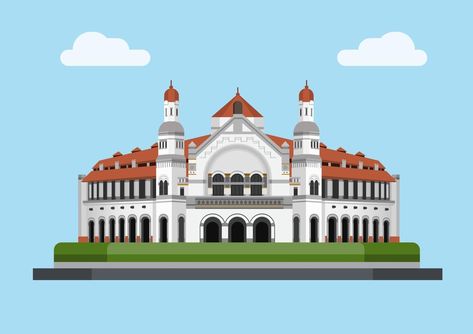 Independence Day India, Cultural Centre, Instagram Highlight Icons, Semarang, Old City, Illustration Vector, Historic Buildings, Premium Vector, Taj Mahal