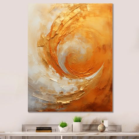 Yellow Painting Ideas, Orange Desert, Desert Mirage, Gold Inspiration, Orange Painting, Animal Canvas Art, Modern Art Paintings Abstract, Textured Canvas Art, Modern Abstract Painting