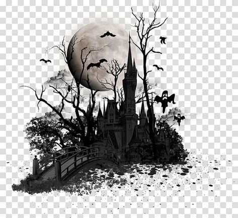 Ghost Png For Editing, Halloween Overlays Png, Halloween Overlays, Ghost Background, Halloween Overlay, Dandelion Drawing, Editing Png, House Png, Tree Photoshop