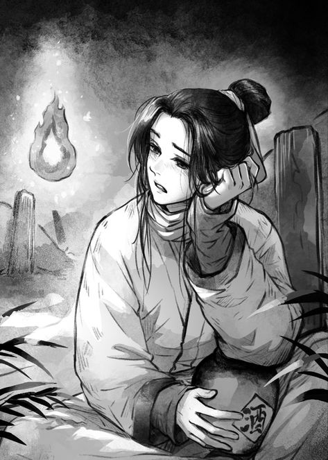 Tgcf Novel, Anime Guy Long Hair, Heaven Official's Blessing, Most Hated, No Face, Russian Art, Heaven's Official Blessing, Book Illustration, Art Reference Poses