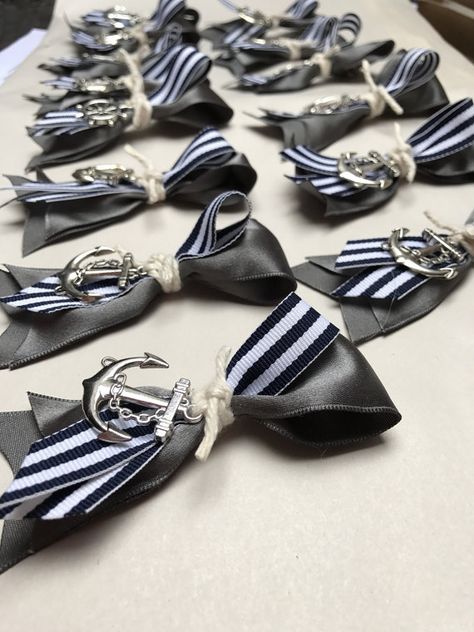 Nautical BoutonniereWedding Boutonniere Ship's Wheel Nautical Boutonniere, Nautical Restaurant, Wedding Boutineers, Mens Brooch, Beach Bouquet, Nautical Wedding Ideas, Honeymoon Cruise, Nautical Wedding Theme, Yacht Wedding