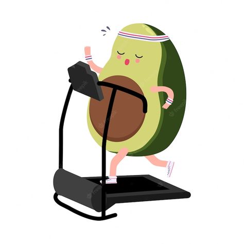 Premium Vector | Cute avocado exercise running on treadmill cartoon hand drawn illustration Avocado Cartoon, Pineapple Vector, Grocery Supermarket, Iced Green Tea, Organic Recipes Healthy, Exercise Running, Watermelon Mint, Cute Avocado, Running On Treadmill