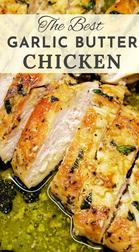 gluten free peach cobbler Garlic And Herb Chicken, Buttery Garlic Sauce, Butter Chicken Sauce, Honey Butter Chicken, Crispy Chicken Burgers, Infused Butter, Chicken Skillet Recipes, Easy Chicken Breast, Garlic Chicken Recipes