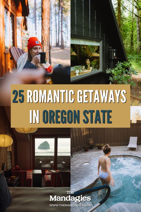 Looking for a romantic getaway for you and your loved one? We've compiled the dreamiest couple's Oregon getaways to spend quality time with your partner. We're sharing the unique features of each place, cool extras, and awesome adventures to take nearby! Pnw Trip, Romantic Winter Getaways, Bnb Ideas, Weekend Getaways For Couples, Ecola State Park, Couples Weekend, Outdoor Showers, Romantic Hotel, Most Romantic Places