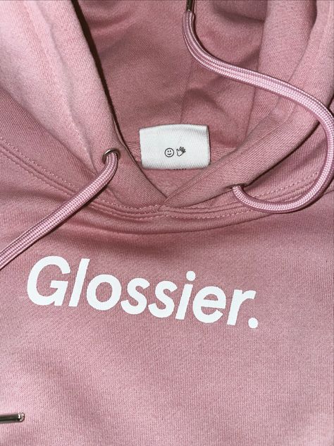 Glossier pink hoodie Glossier Hoodie, Glossier Sweatshirt, Glossier Stretch Concealer, Glossier Girl, Glossier Logo, Light Pink Hoodie, Cream Hoodie, Glossier Pink, Purple Hoodie