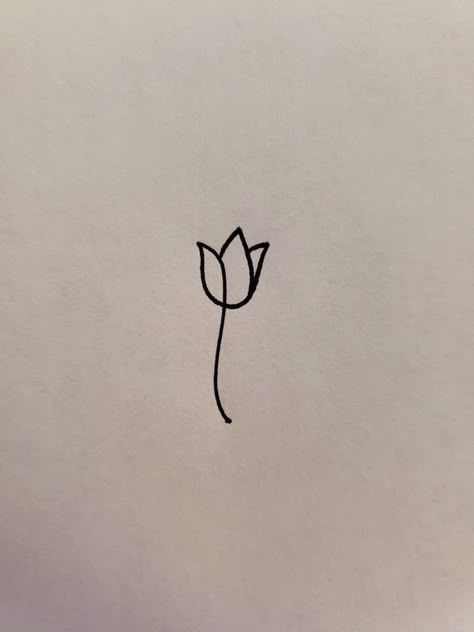 2019 Tulip Tattoo Small Simple, Tulip Simple Tattoo, Tulip Tattoo Finger, Tulip Tattoo On Finger, Matching Tulip Tattoo, Small Pen Tattoos, Mini Tulip Tattoo, Tulip Tattoo Minimalist, Tiny Tulip Tattoo Simple