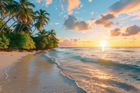 Paradise tropical island landscape beach shoreline. | free image by rawpixel.com / Miiruuku Tropical Island Landscape, Beach Horizontal, Beach Shoreline, Paradise Landscape, Paradise Photography, Island Landscape, Landscape Beach, Beach Sunrise, Tropical Summer