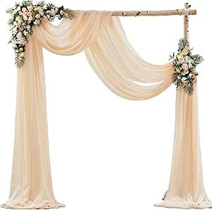 Boho Wedding Altar, Wedding Arch Fabric, Pergola Drapes, Simple Wedding Arch, Wedding Arch Draping, Tulle Backdrop, Arch Draping, Draping Wedding, Fun Wedding Decor