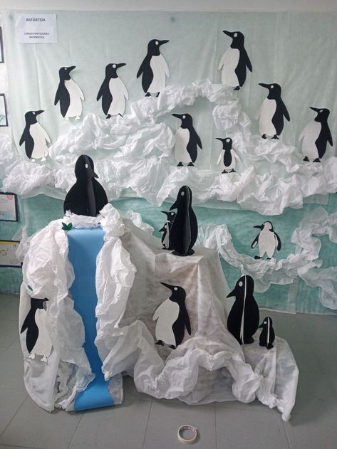 Antarctica Projects For Kids, Arctic Vbs Decorations, Arctic Decorations, Color Activities For Toddlers, Christmas Cubicle Decorations, Winter Classroom Decorations, Winter Activities Preschool, Penguin Decor, Winter Dance