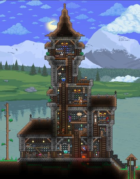 Steam Community :: :: my mastermode base Terraria House Ideas How To Build, Terraria Builds Ideas, Terraria Base Ideas, Simple Cabins, Terraria Castle, Terraria Base, Terraria Houses, Terraria Game, Terraria Tips