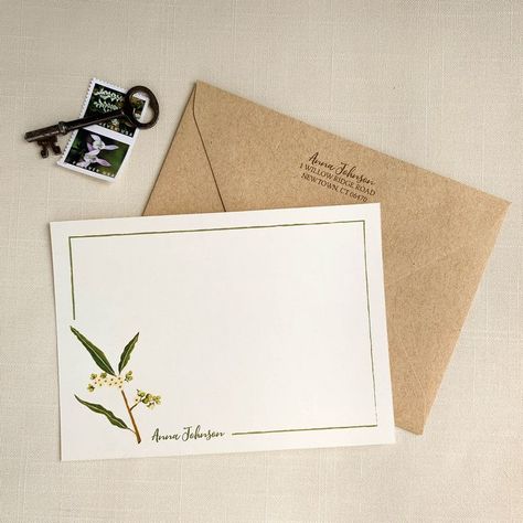 Eucalyptus Personalized Notecard Set. Watercolor Stationery. Eco Friendly Gifts. Set of 10. Personal Stationery Design, Paper Wall Hanging, Gifts Set, Stationery Printing, Hanging Flower Wall, Wall Hanging Diy, Notecard Set, Personalized Note Cards, Stationery Items