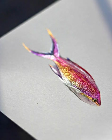 Shiny Drawing, Metallic Watercolors, Watercolor Blog, Watercolor Fish, Diy Watercolor, Watercolor Paintings Tutorials, Book Illustrations, Fish Painting, Watercolor Inspiration