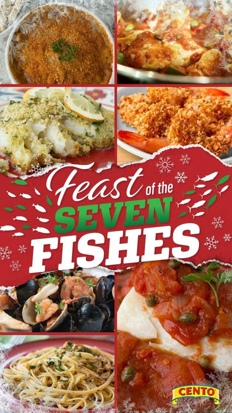 Italian Christmas Eve, Italian Christmas Eve Dinner, Traditional Christmas Eve Dinner, Italian Fish Recipes, Italian Christmas Dinner, Italian Christmas Traditions, Feast Of The Seven Fishes, Traditional Christmas Food, Christmas Cupcakes Recipes