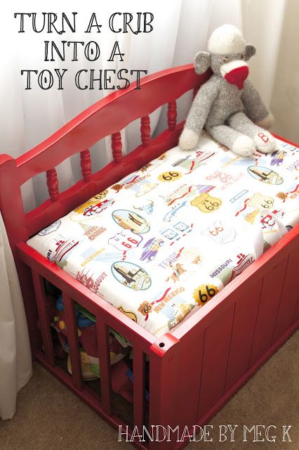 Handmade by Meg K: My Old Crib to Ben's New Toy Chest Old Baby Cribs, Old Cribs, Diy Furniture Makeover Ideas, Repurposed Items, Furniture Makeover Diy, Redo Furniture, Repurposed Furniture, Upcycled Furniture, Baby Cribs