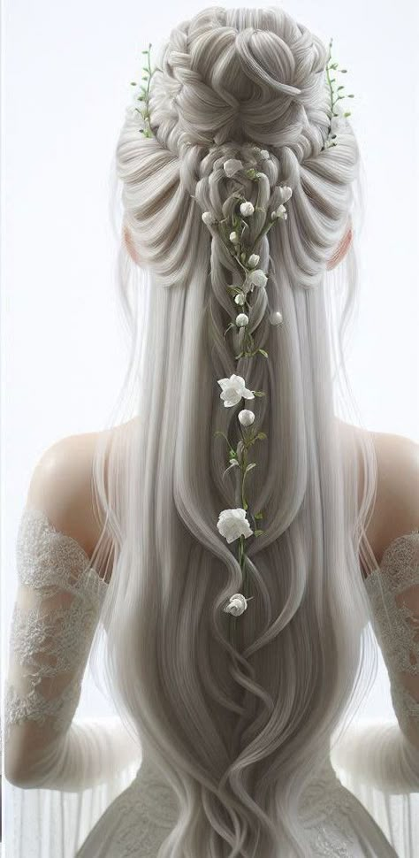 Fancy Blonde Hairstyles, Lord Of The Rings Hairstyles Elves, Elvish Hairstyles Lord Of The Rings, Royale Hairstyle, Fairy Tail Hairstyles, Elvish Wedding Hair, Fairy Princess Hairstyles, Princesscore Hairstyles, Wedding Hairstyles For Long Hair Elegant