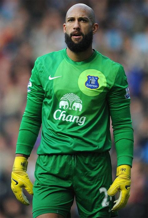 Tim Howard Beard Dreads, Tim Howard, Everton Football Club, Sports Mix, Hot Blue, Stoke City, Usa Soccer, Soccer Goal, Sports Memes