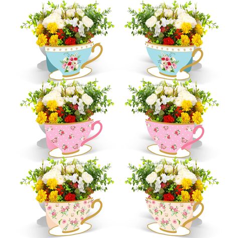 Tea Themed Birthday Party, Centerpiece For Birthday, Flower Box Centerpiece, Teapot Centerpiece, Princess Centerpieces, Floral Teapot, Tea Party Favors, Tea Party Decorations, Baby Shower Party Supplies