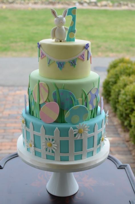 Easter Themed Birthday Cake Easter Egg Birthday Cake, April Birthday Cake Ideas, Easter Theme Birthday Cake, Easter Cake Decoration, Easter Theme Cake, Easter Birthday Cake, Easter Cake Designs, Easter Themed Cakes, Easter Cake Decorating