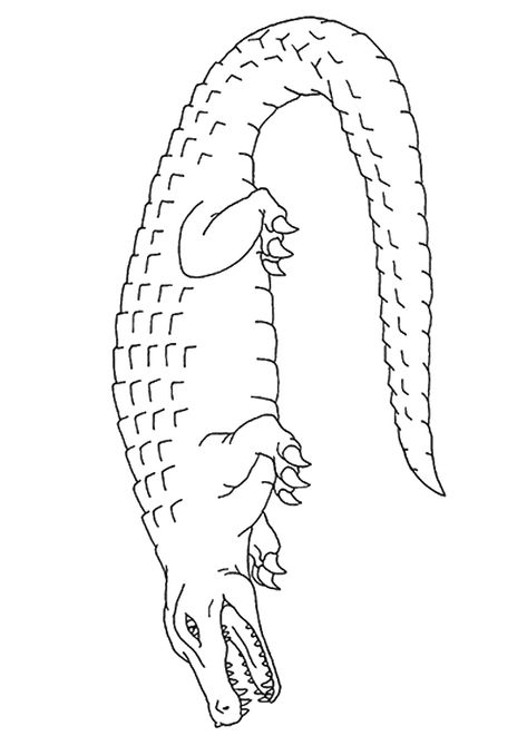 A Crocodile Coloring st Coloring Page Crocodile Drawing, Cute Coloring Page, Recycling Facts, Baby Boy T Shirt, Sharp Teeth, Easy Drawing, Cute Coloring Pages, Green Silk, Exotic Pets