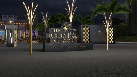 the luxury network on Behance Network Event, Event Booth Design, Event Booth, Brand Event, Stage Backdrop, Event Backdrop, Creative Event, Luxury Event, Graphic Design Advertising