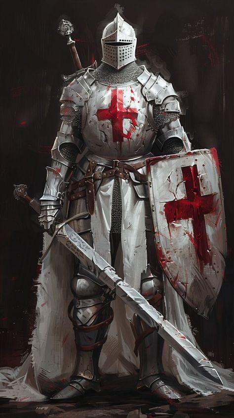 Templar Knight Art, Knight Concept Art, Templar Knight Tattoo, Crusader Wallpaper, Temple Knights, Templar Knights, Marshmello Wallpapers, Templar Knight, Knight Tattoo