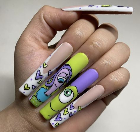 Trendy Halloween Nails, Easy Halloween Nails, Disney Halloween Nails, Halloween Nails Ideas, Cartoon Nail Designs, Witchy Art, Eye Nail Art, Halloween Acrylic Nails, Nail Drawing