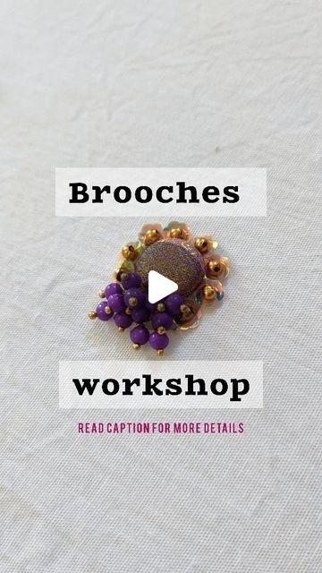 Brooch Work Design For Blouse, Brooches Blouse Design Tutorial, Brooch Work Blouse Design, Brooches Blouse Design, Summer Workshop, Fabric Brooches, Brooch Design, Applique Blouse, Kids Workshop